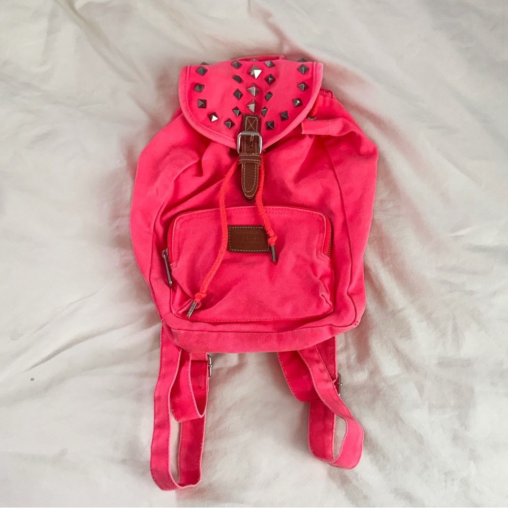 PINK Victoria's Secret Neon Pink Backpack with Studs